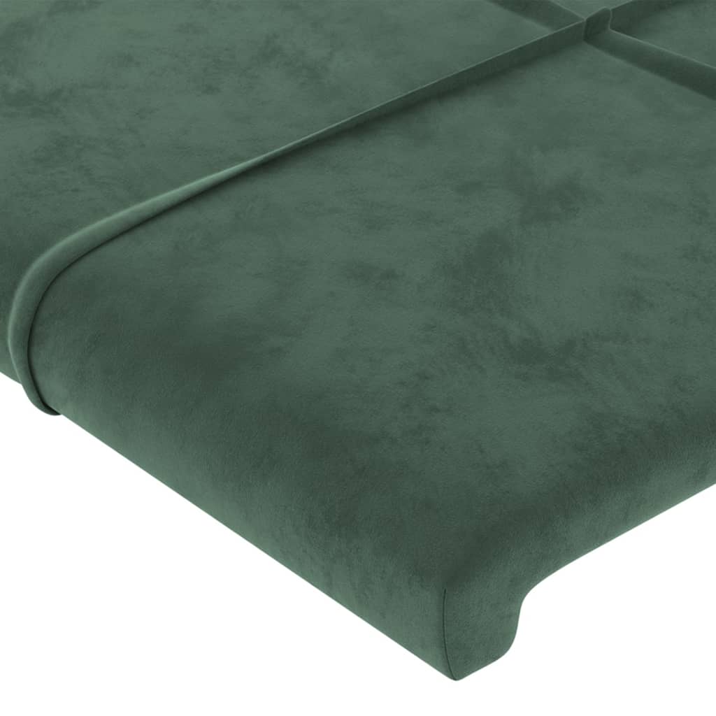 vidaXL Горна табла за легло с уши, тъмнозелена,203x16x118/128см,кадифе
