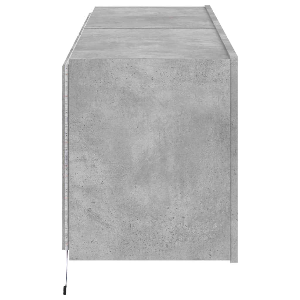 vidaXL Стенни ТВ шкафове с LED лампи, 2 бр, бетонно сиви, 60x35x41 см