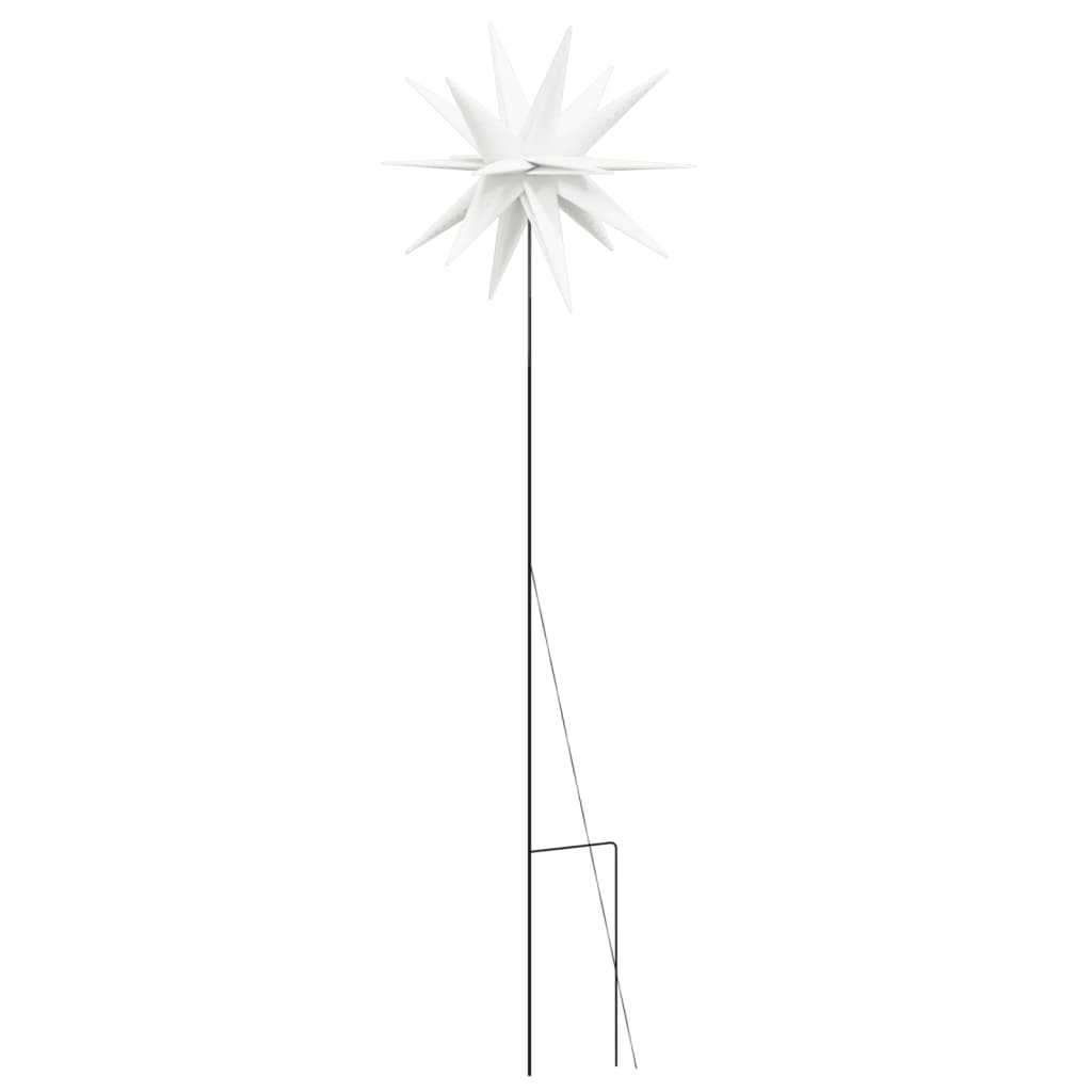 vidaXL Коледна лампа със заземяващ шип, LED, сгъваема, бяла, 57 см