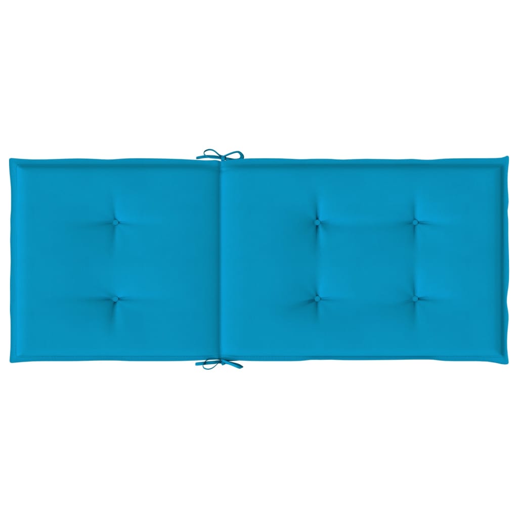 vidaXL Възглавници за столове с облегалки 4 бр сини 120x50x3 см плат