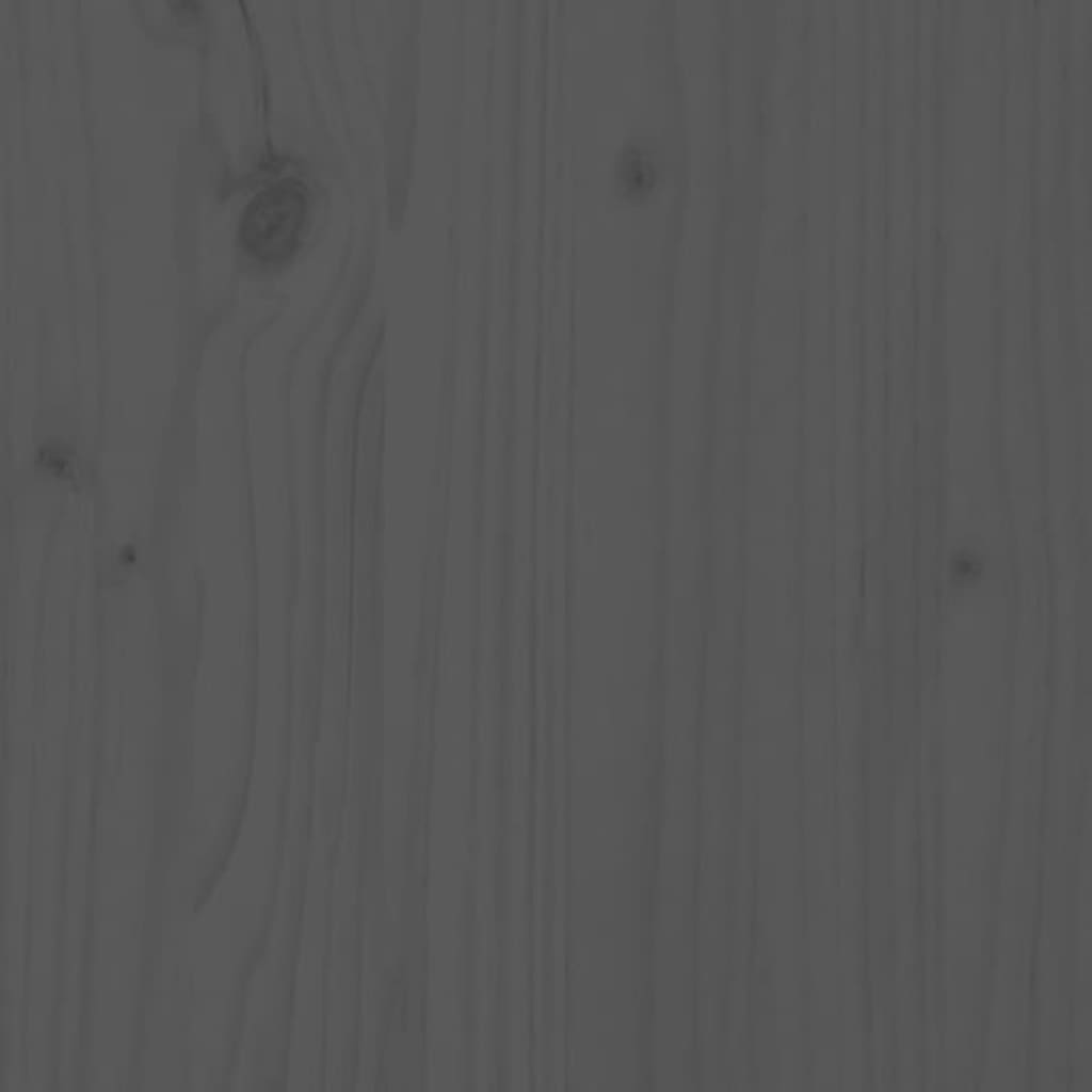 vidaXL Плантер с рафт, сив, 54x34,5x81 см, борово дърво масив