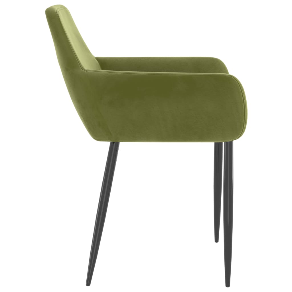 vidaXL Трапезни столове, 4 бр, светлозелени, кадифе