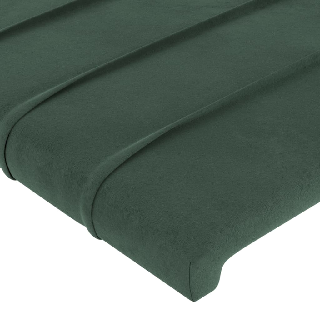 vidaXL Горна табла за легло с уши,тъмнозелена, 103x16x118/128см,кадифе
