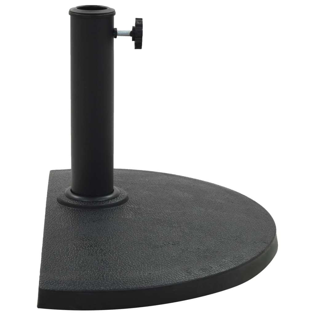 vidaXL Основа за чадър, полукръгла, полирезин, 9 кг, черна