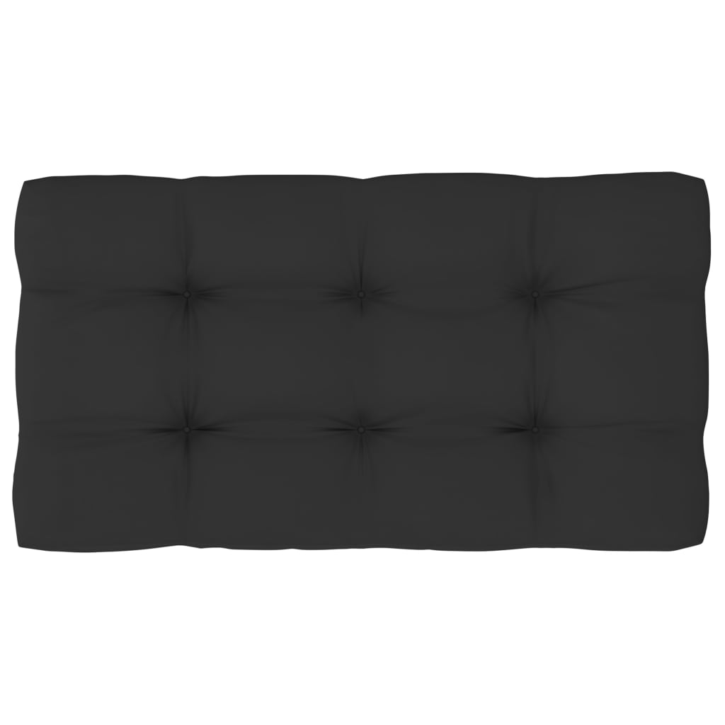 vidaXL 2-местен палетен диван с възглавници бор с черна импрегнация