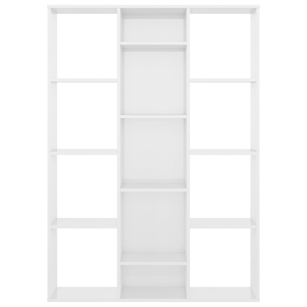 vidaXL Разделител за стая/библиотека, бял гланц, 100x24x140 см, ПДЧ