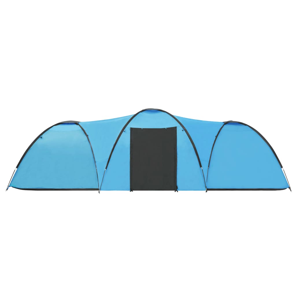 vidaXL Палатка за къмпинг тип иглу, 650x240x190 см, 8-местна, синя