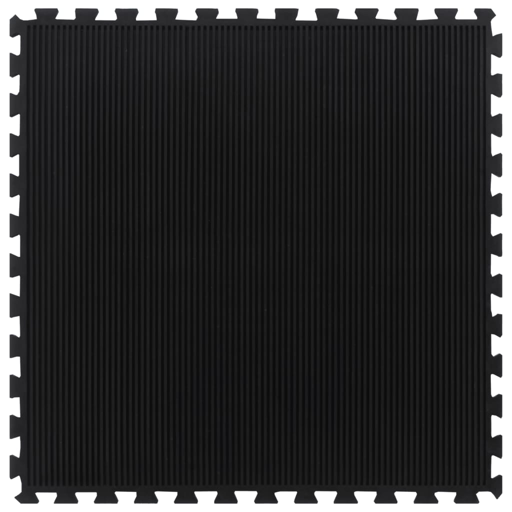 vidaXL Гумена подова плочка черна 12 мм 100x100 см