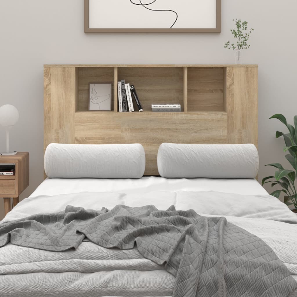 vidaXL Табла за легло тип шкаф, дъб сонома, 120x18,5x102,5 см