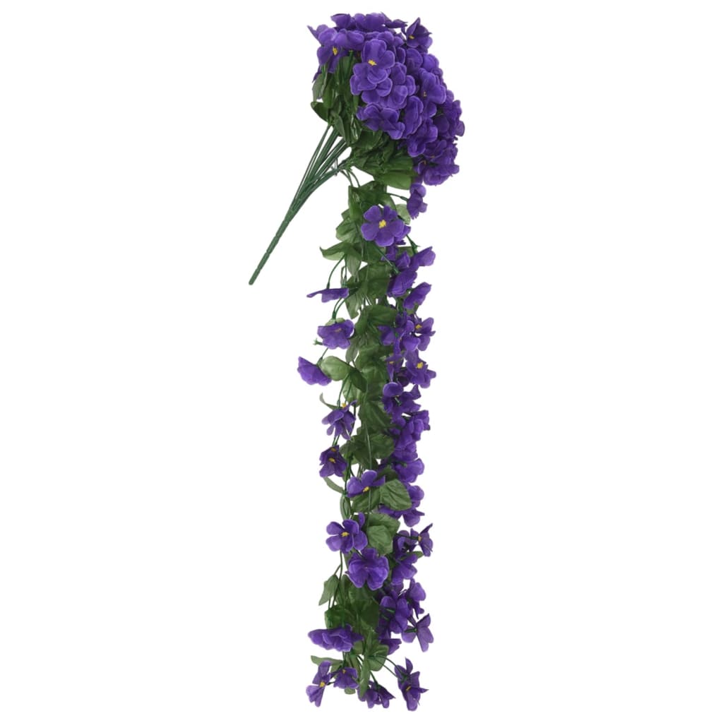vidaXL Гирлянди от изкуствени цветя 3 бр тъмнолилави 85 см