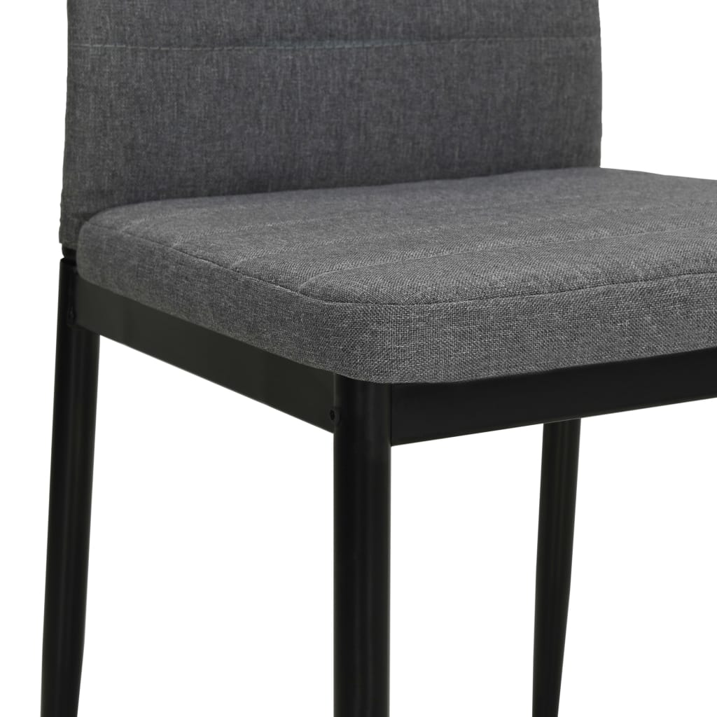vidaXL Трапезни столове, 2 бр, светлосиви, текстил