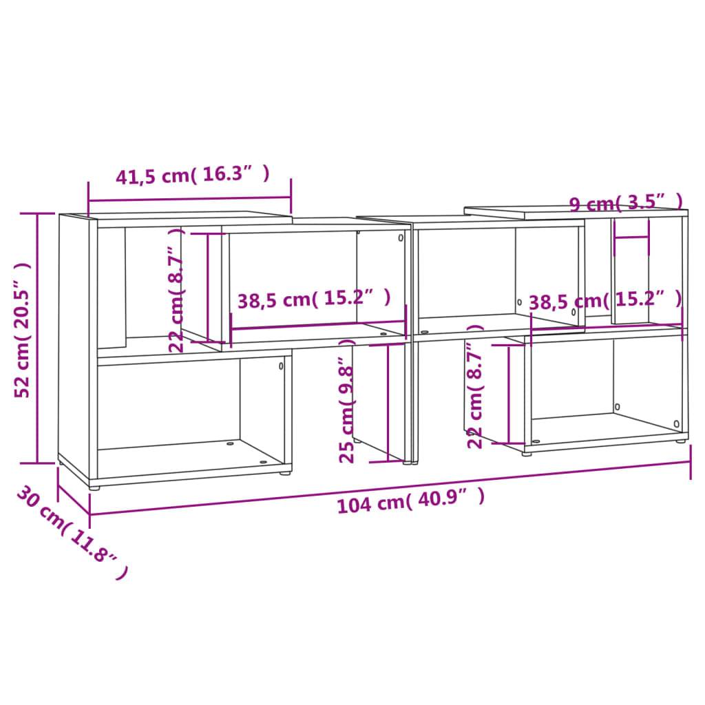 vidaXL ТВ шкаф, бетонно сив, 104x30x52 см, ПДЧ