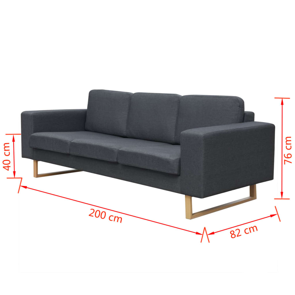 vidaXL Комплект от двуместен и 3-местен дивани, тъмно сив цвят