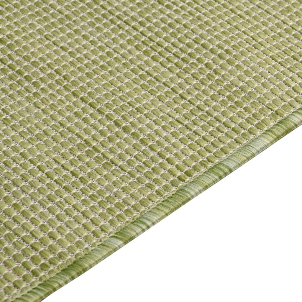vidaXL Градински плоскотъкан килим, 160x230 см, зелен