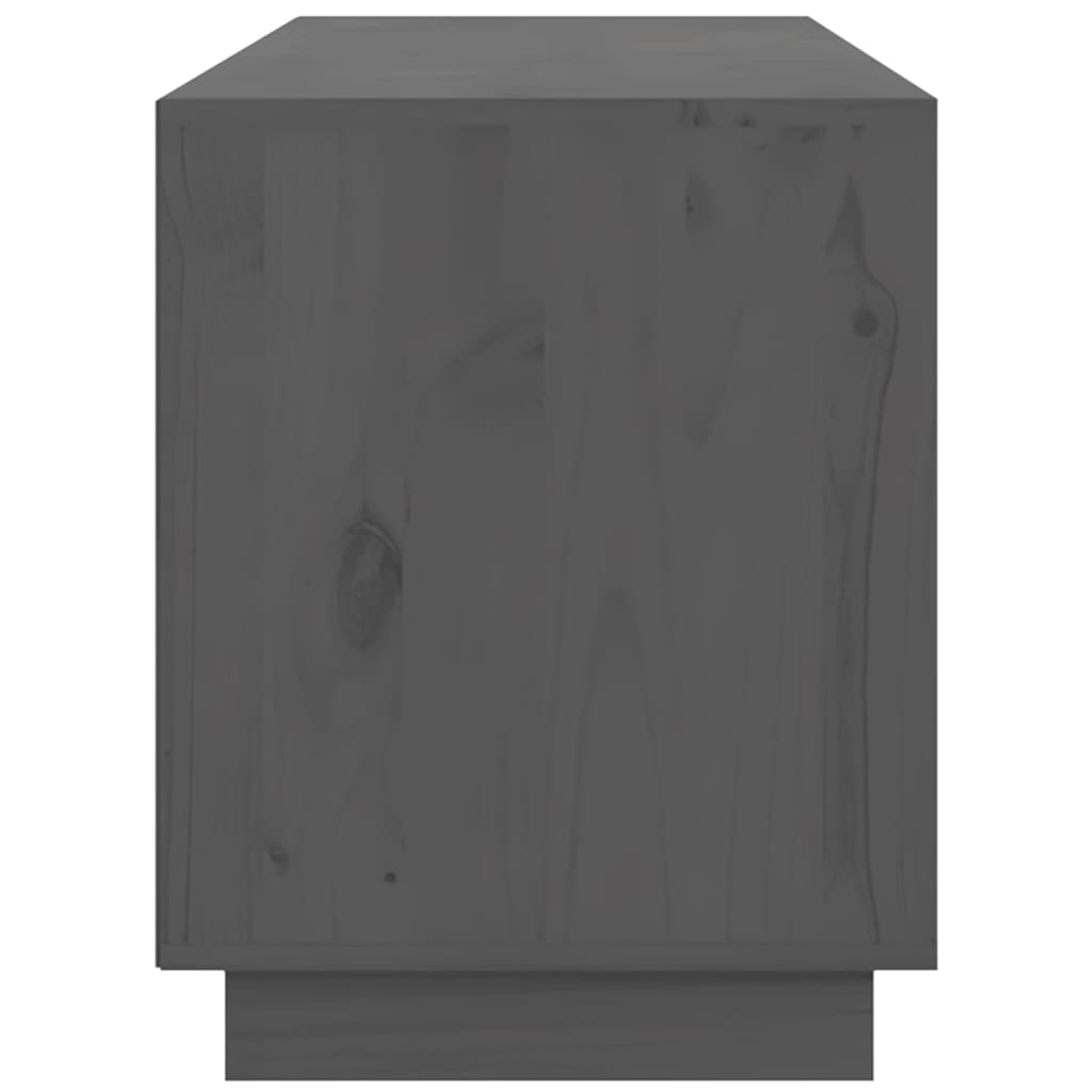 vidaXL ТВ шкаф, сив, 176x37x47,5 см, бор масив
