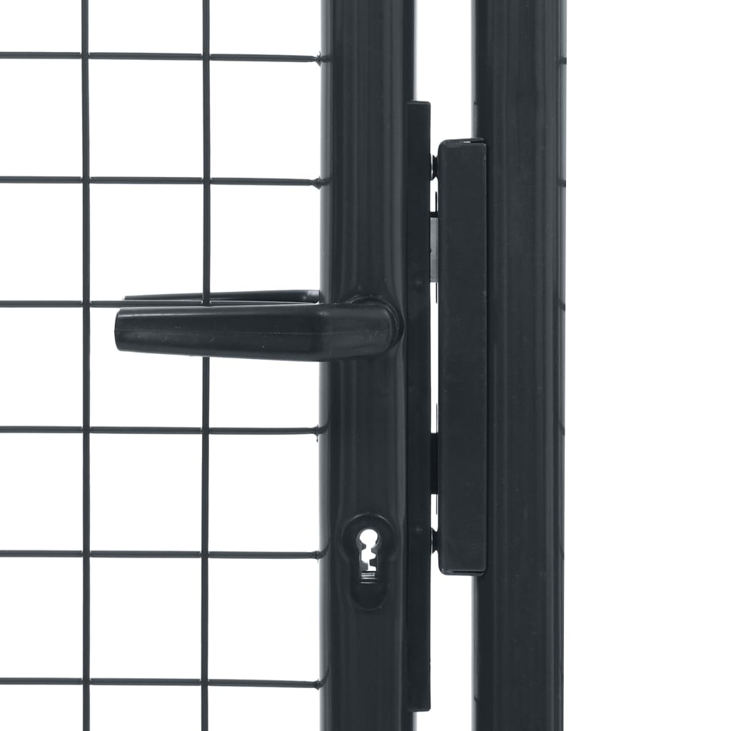 vidaXL Мрежеста градинска врата, поцинкована стомана, 100x225 см, сива