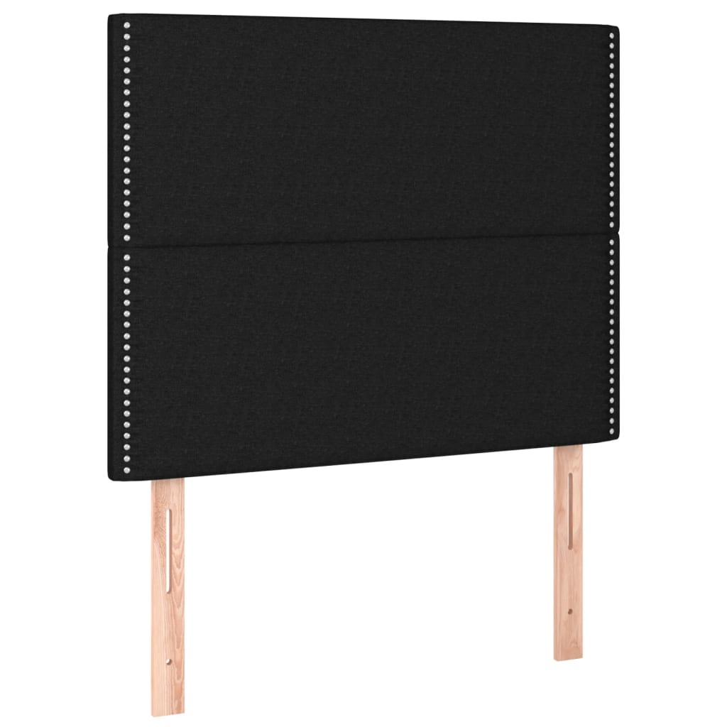 vidaXL Рамка за легло с табла, черна,90x190 см плат