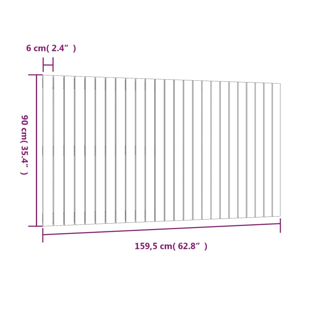 vidaXL Стенна табла за спалня, меденокафява, 159,5x3x90 см, бор масив