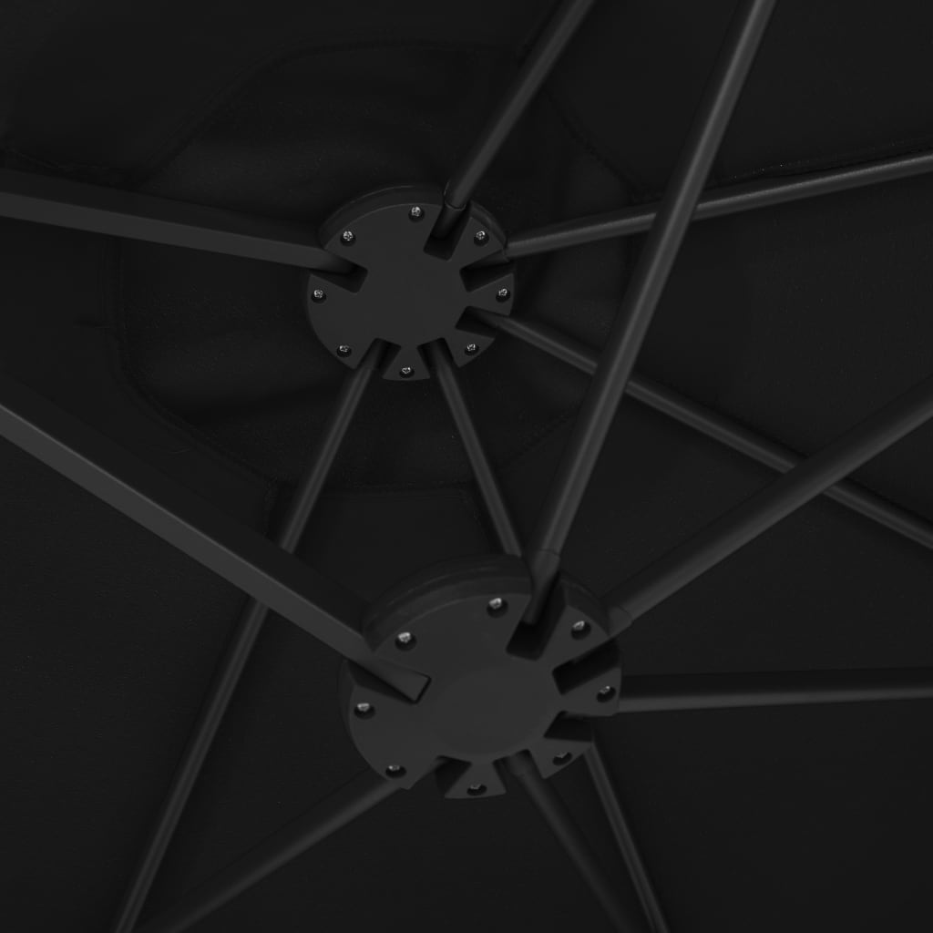 vidaXL Градински чадър с алуминиев прът, 460x270 см, черен
