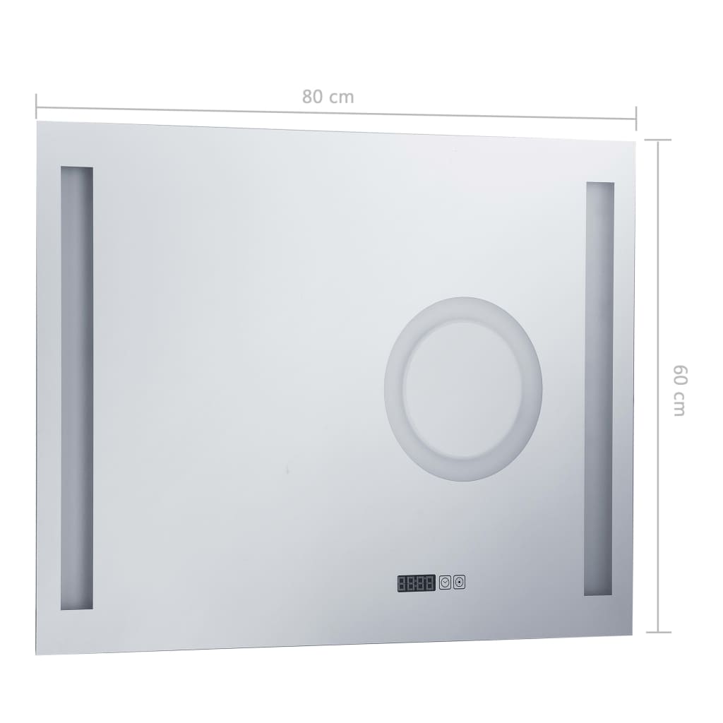 vidaXL Стенно LED огледало за баня с тъч сензор 80x60 см