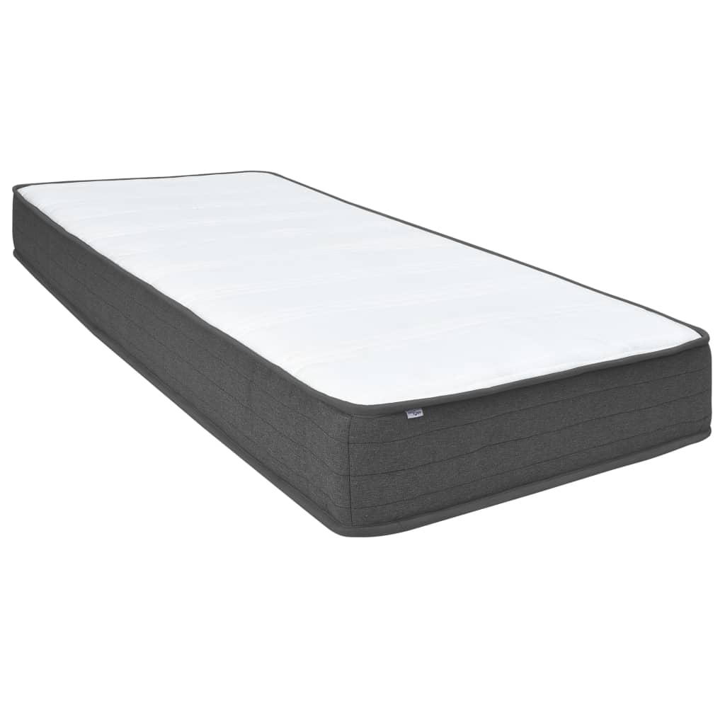 vidaXL Боксспринг легло, тъмносиво, текстил, 200x200 см