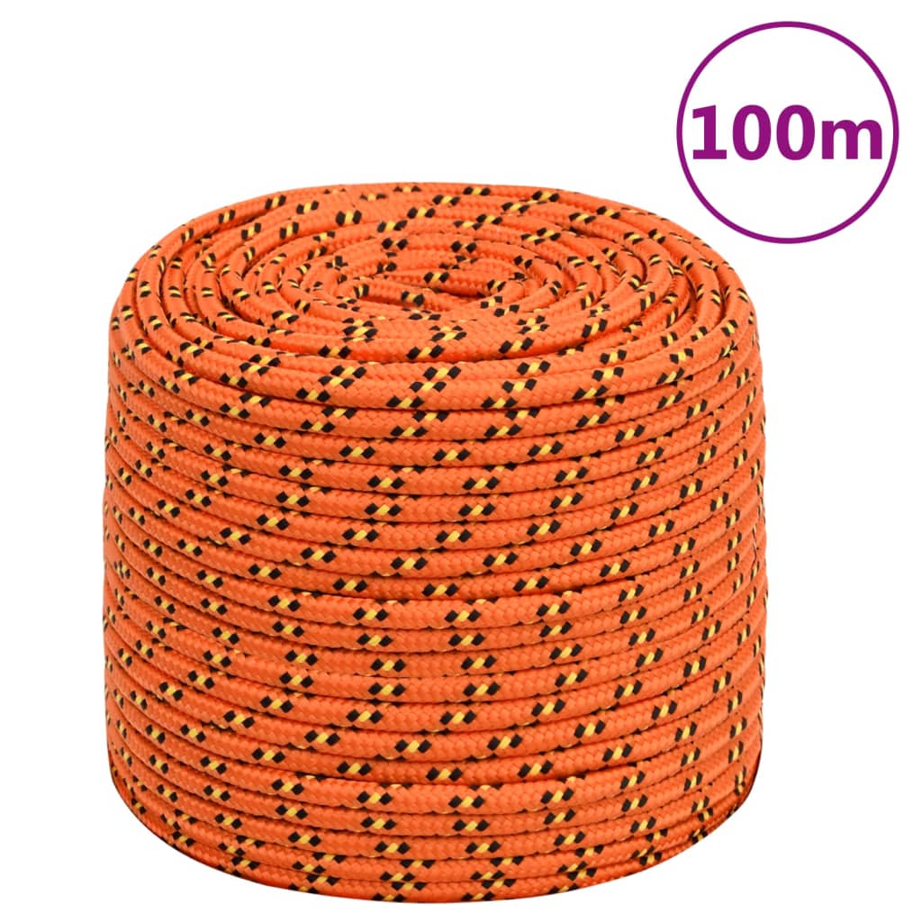 vidaXL Работно въже оранжево 6 мм 100 м полипропилен