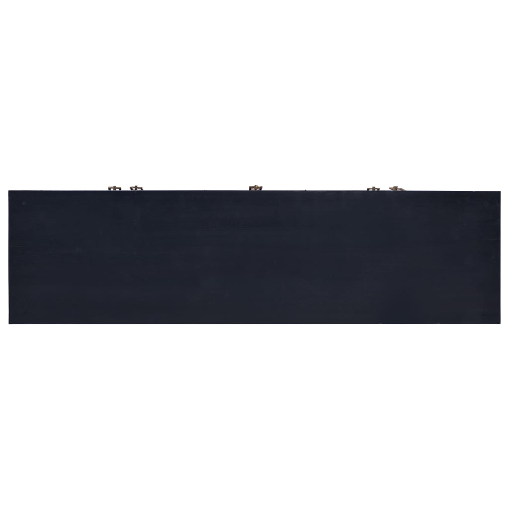 vidaXL ТВ шкаф светлочерно кафе 110x30x45 см махагоново дърво масив