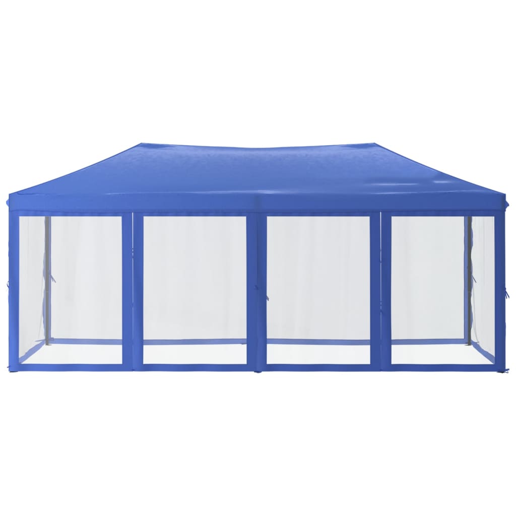 vidaXL Сгъваема парти палатка със странични стени, синя, 3x6 м