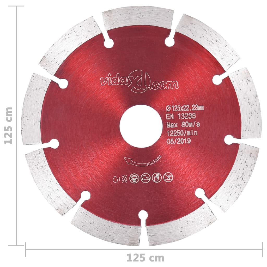 vidaXL Диамантени режещи дискове, 2 бр, стомана, 125 мм