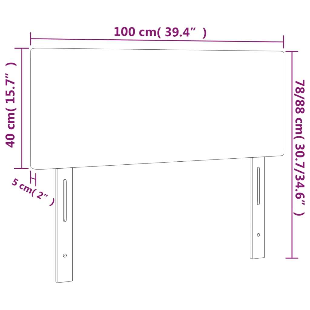 vidaXL Горна табла за легло, светлосива, 100x5x78/88 см, плат