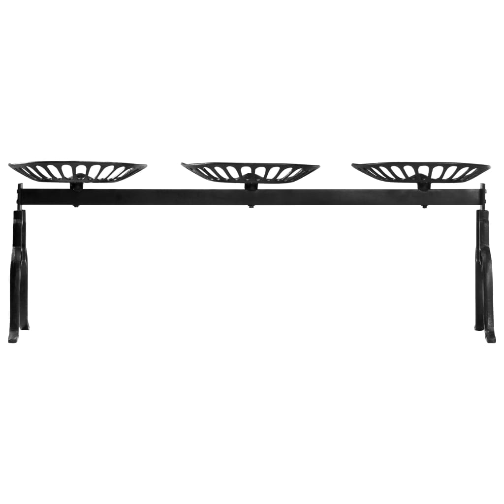 vidaXL 3-местна пейка, 155 см, черна, чугун