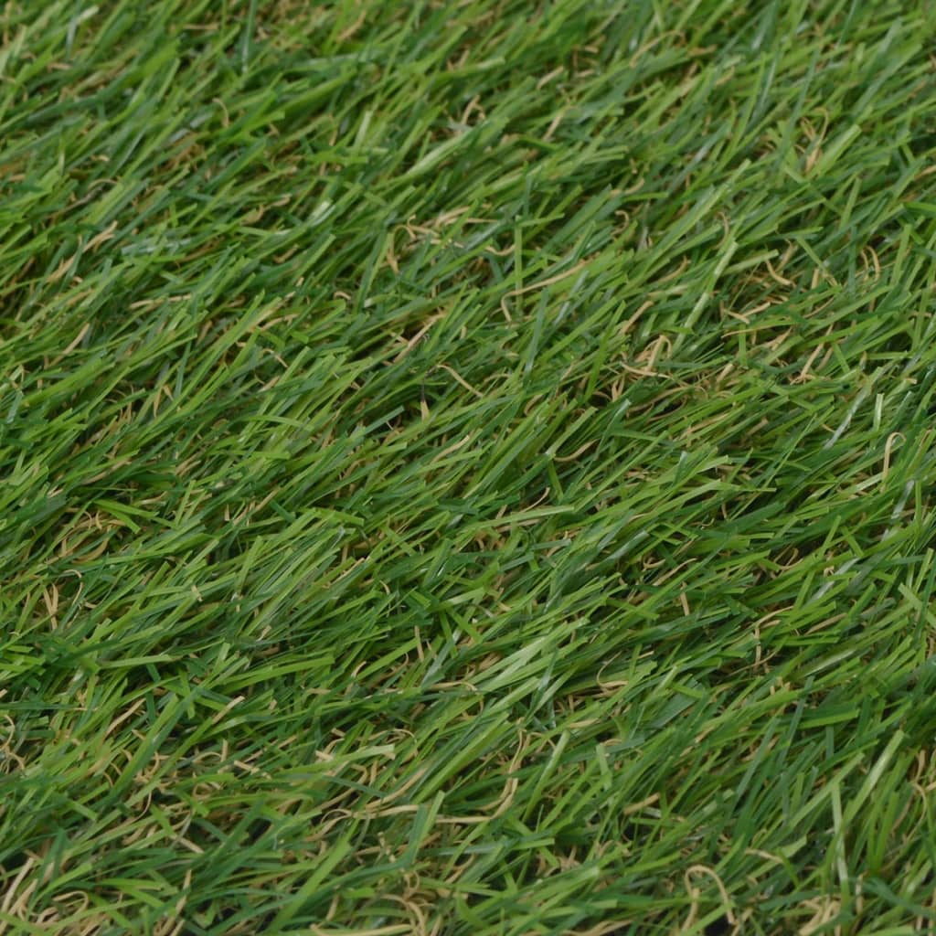 vidaXL Изкуствена трева, 1,5x5 м/20 мм, зелена