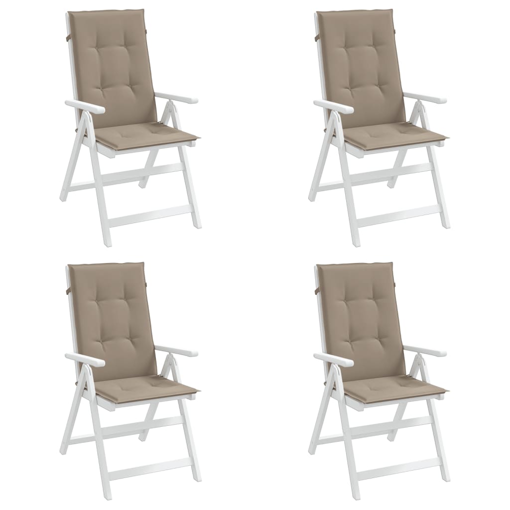 vidaXL Възглавници за столове с облегалки 4 бр таупе 120x50x3 см плат