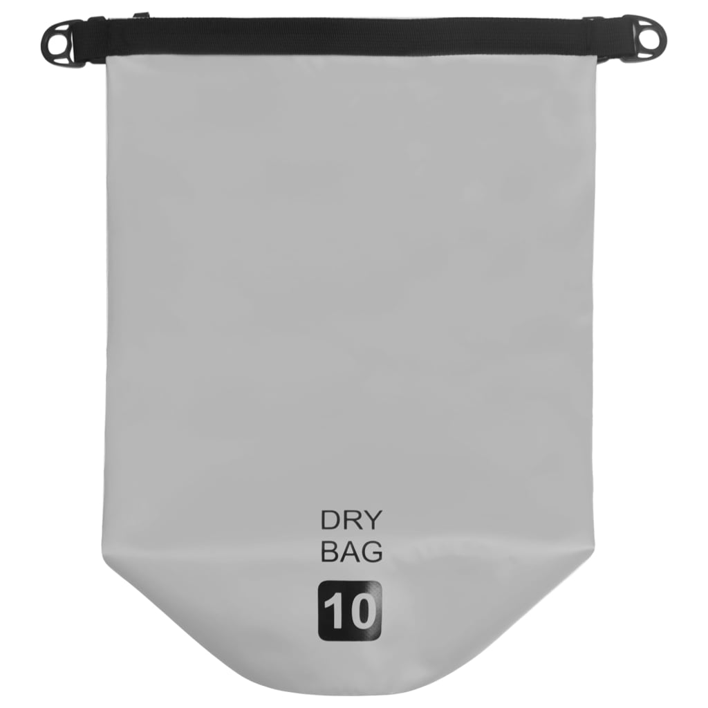 vidaXL Суха торба, сива, 10 л, PVC