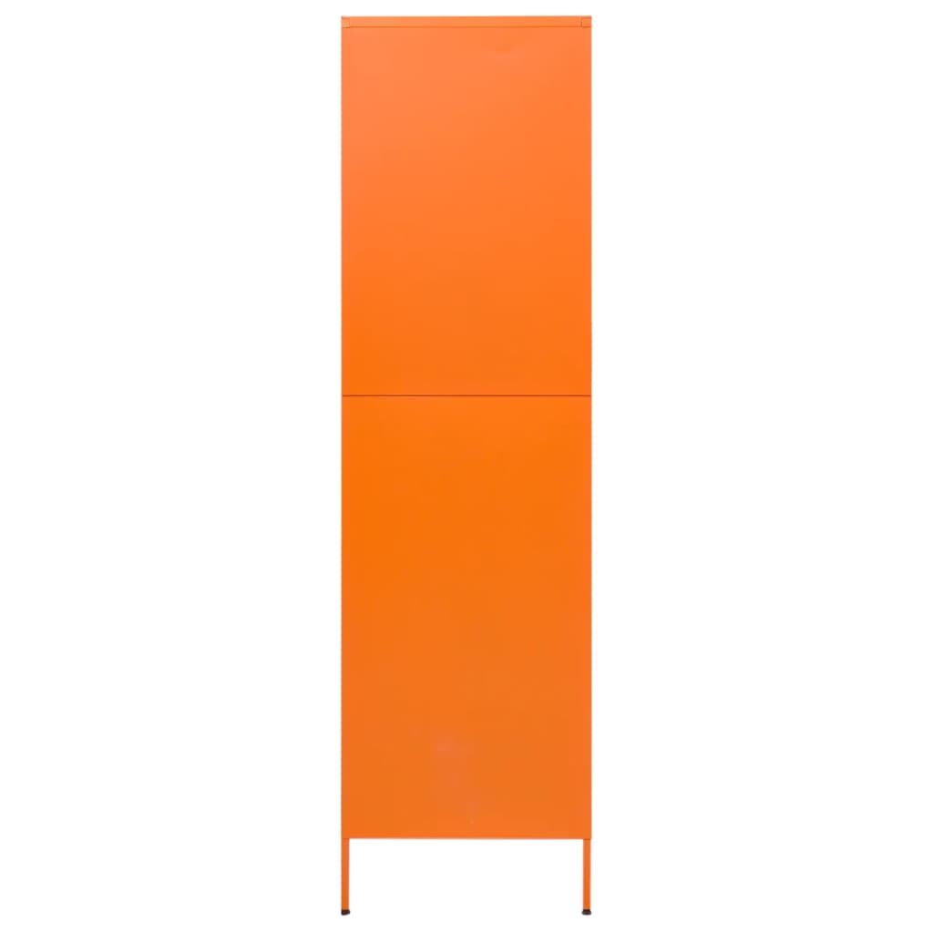 vidaXL Гардероб, оранжев, 90x50x180 см, стомана
