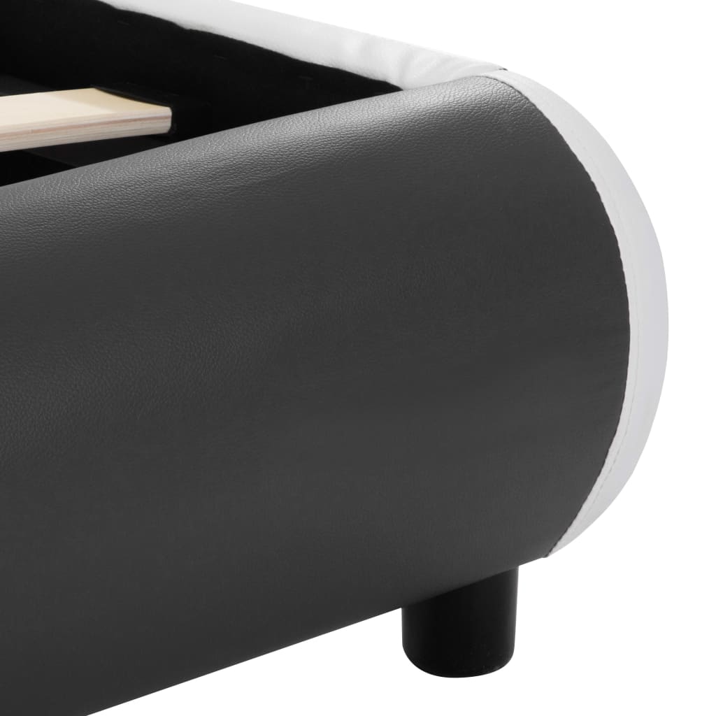 vidaXL Рамка за легло с чекмеджета антрацит изкуствена кожа 180x200 cм