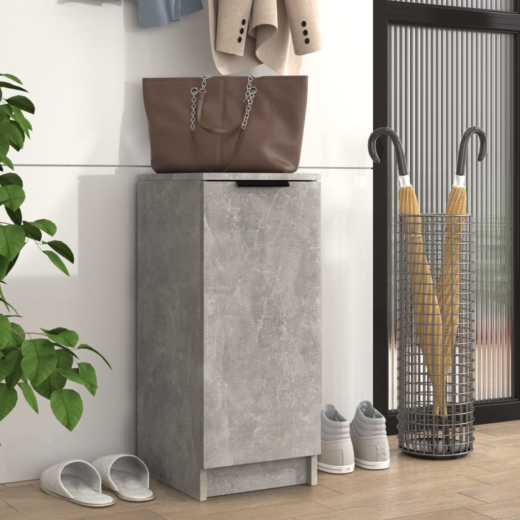 vidaXL Шкаф за обувки, бетонно сив, 30x35x70 см, инженерно дърво