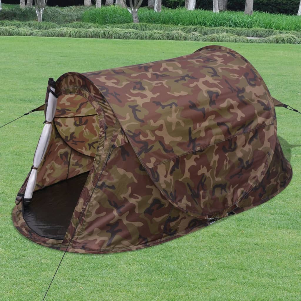 vidaXL 2-местна pop-up палатка, камуфлаж