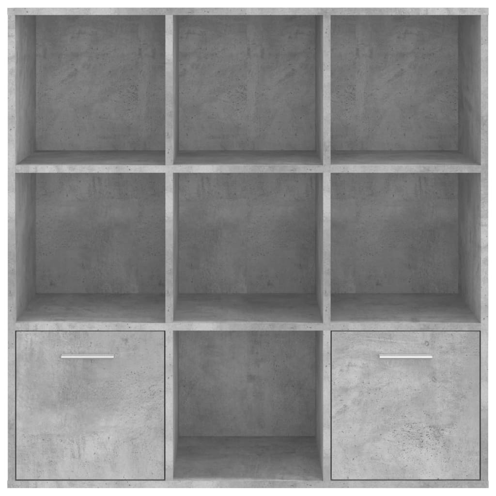 vidaXL Библиотека, бетонно сива, 98x30x98 см, ПДЧ