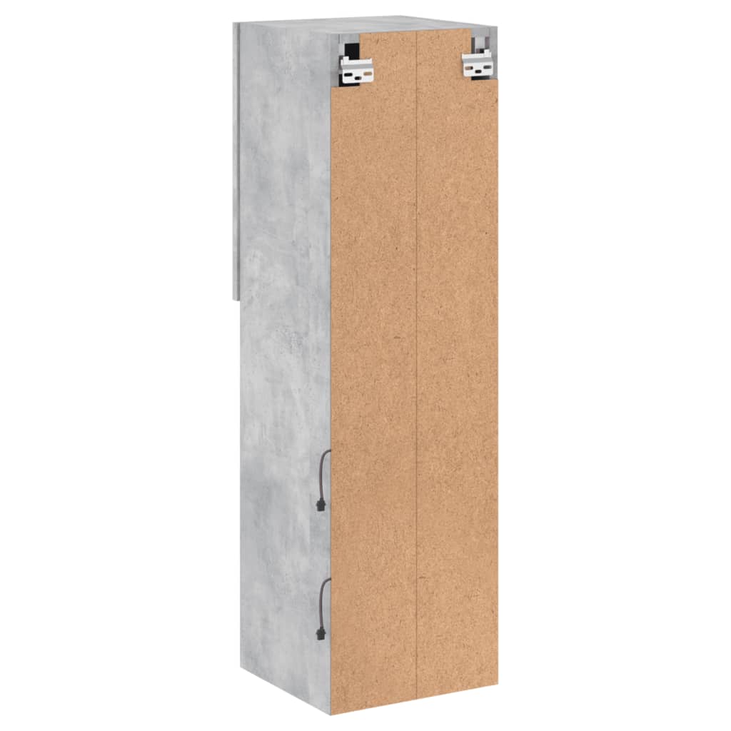 vidaXL ТВ шкаф с LED осветление, бетонно сив, 30,5x30x102 см