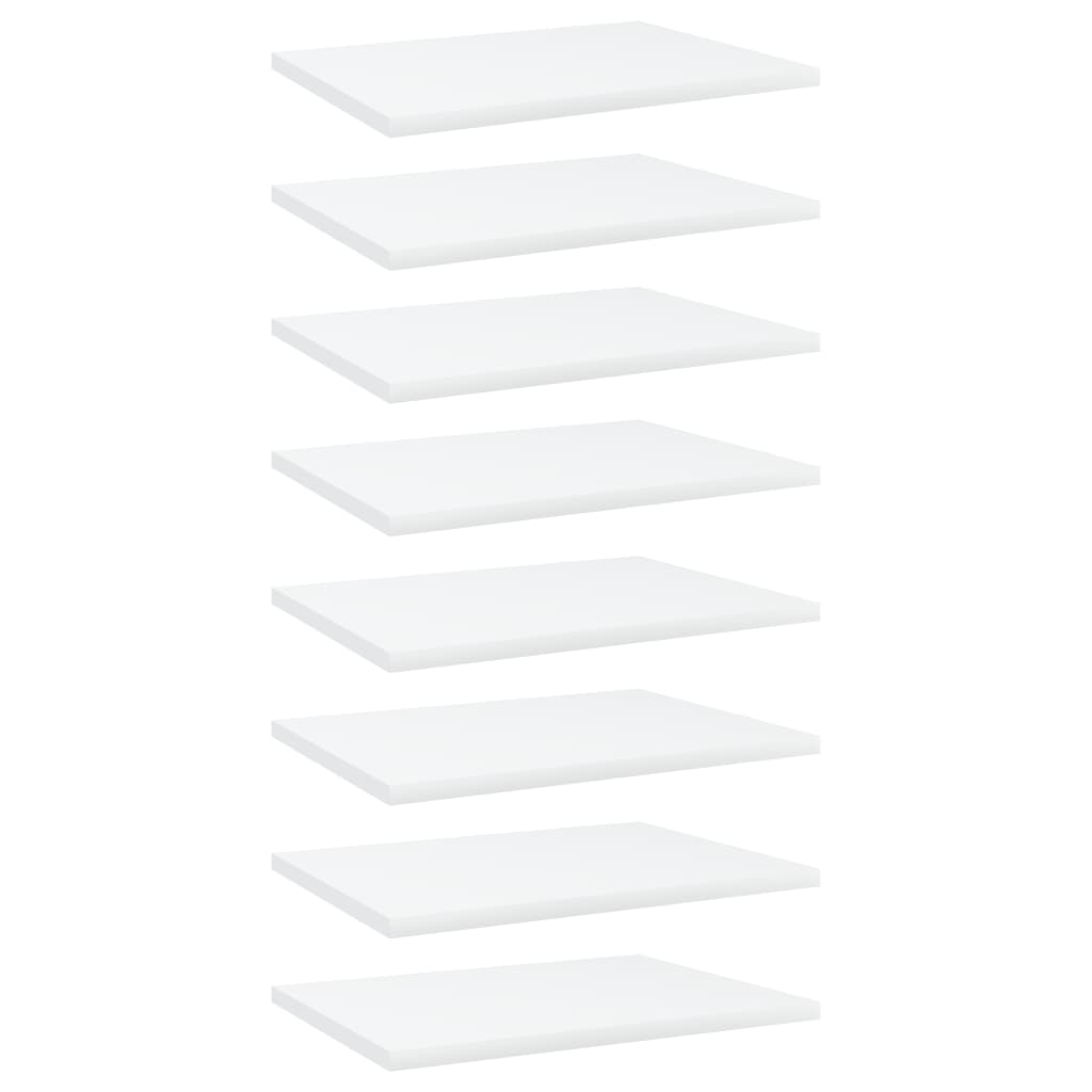 vidaXL Рафтове за етажерка, 8 бр, бели, 40x30x1,5 см, ПДЧ