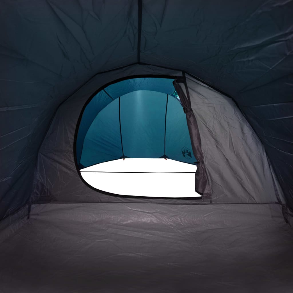 vidaXL Къмпинг палатка тунелна, за 4 души, синя, водоустойчива