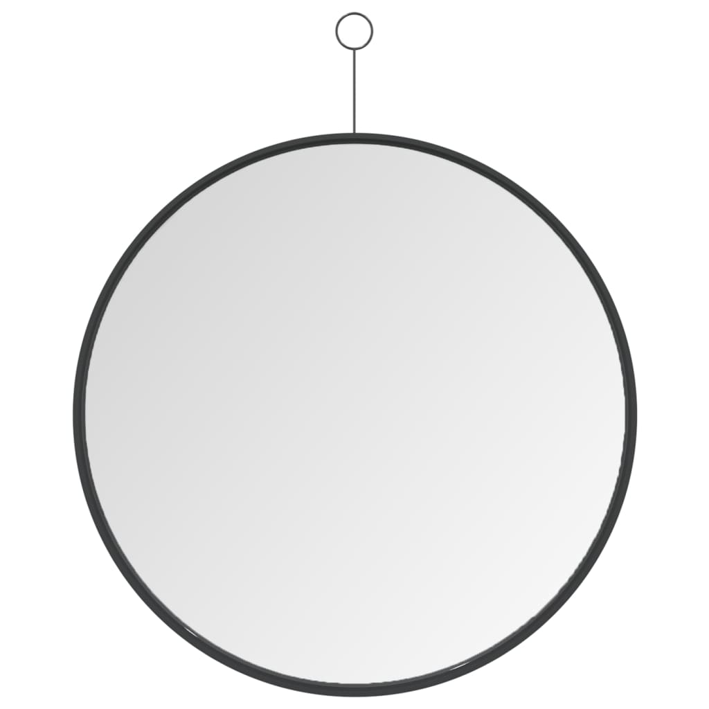 vidaXL Огледало за окачване с кука, черно, 50 см
