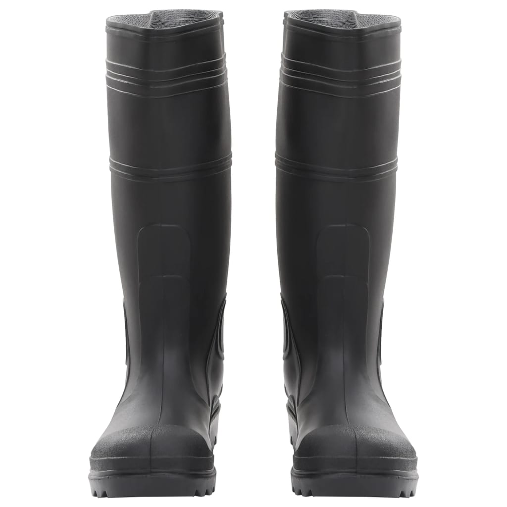 vidaXL Ботуши за дъжд, черни, размер 40, PVC