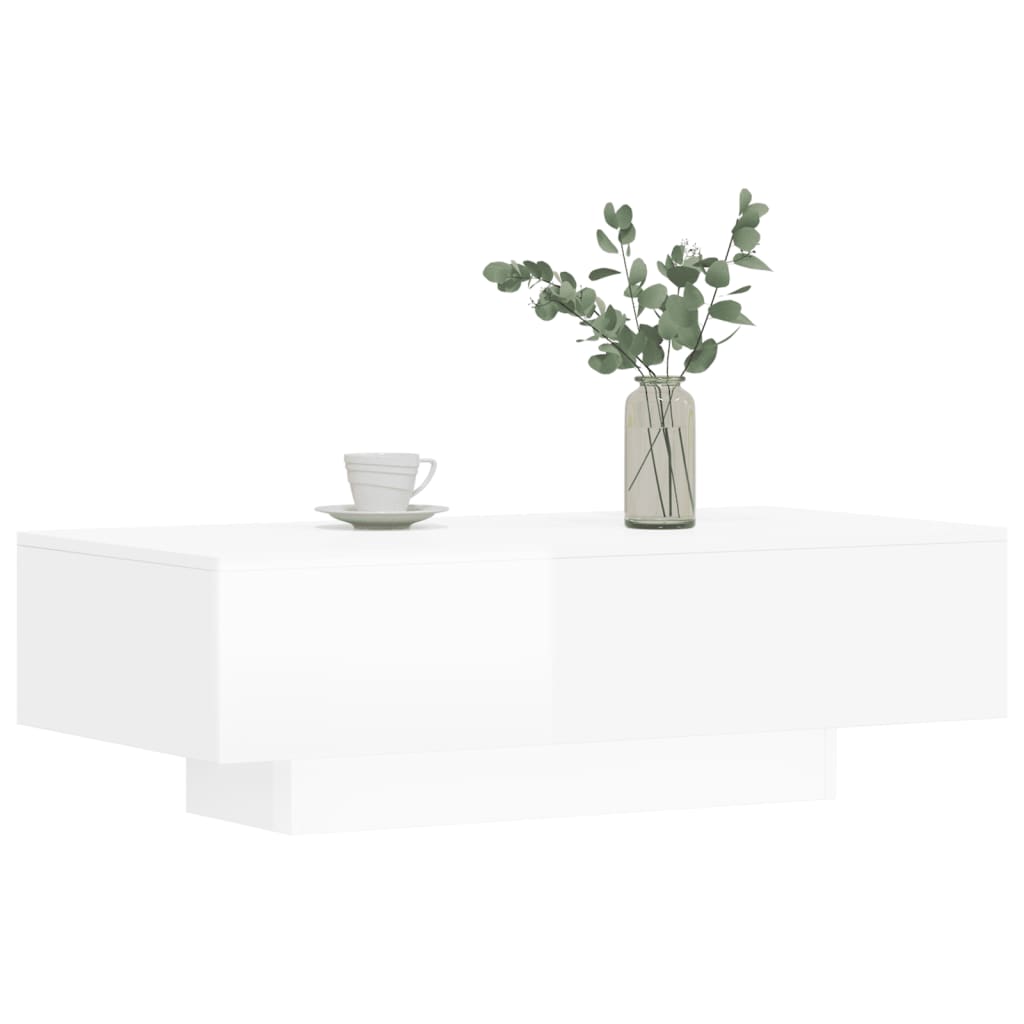 vidaXL Кафе маса, бял гланц, 100x49,5x31 см, инженерно дърво