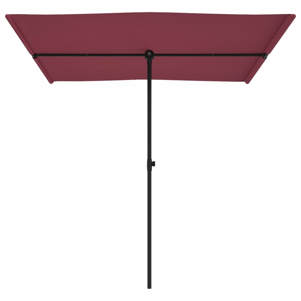 vidaXL Градински чадър с алуминиев прът, 2x1,5 м, бордо червен