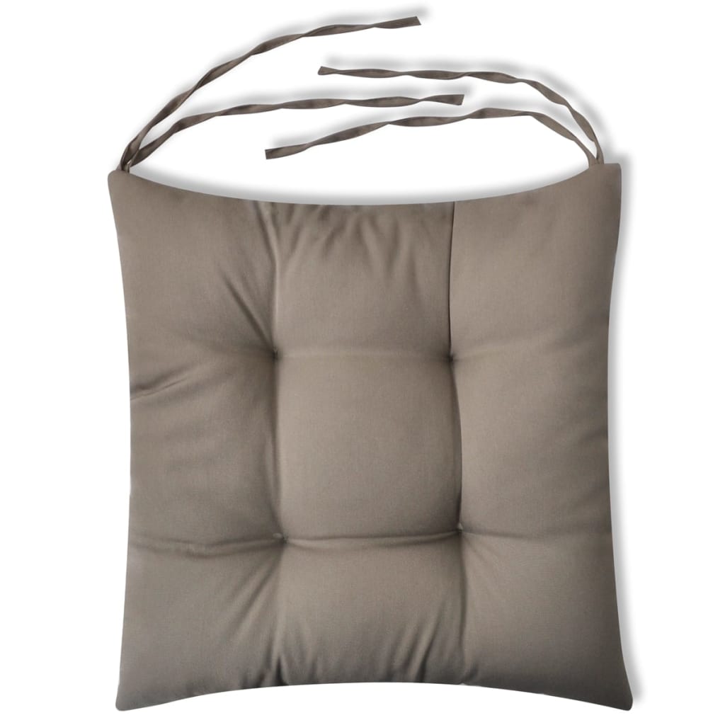 vidaXL Възглавници за столове, 4 бр, 40x40x8 см, кафяви