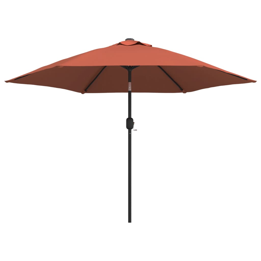 vidaXL Градински чадър с метален прът, теракота, 300 см