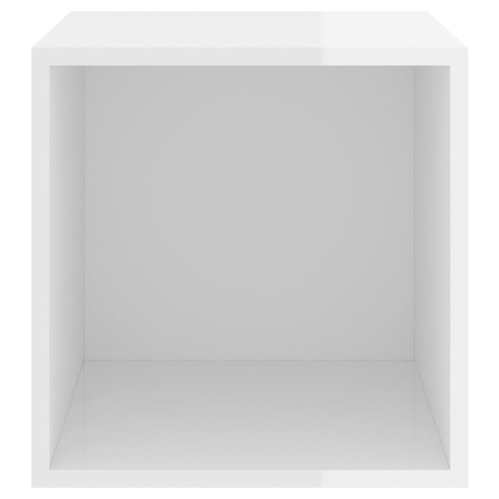 vidaXL Стенен шкаф, бял гланц, 37x37x37 см, ПДЧ