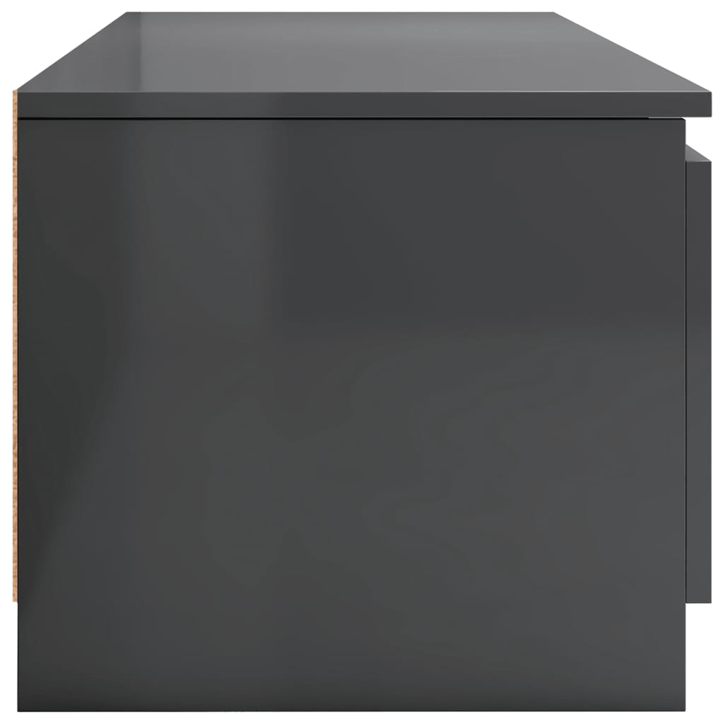 vidaXL ТВ шкаф, сив гланц, 140x40x35,5 см, ПДЧ